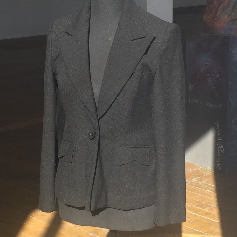 Black Blazer and black/white spaghetti strap Jumpsuit